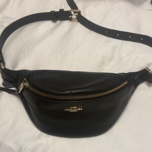 Coach Black Belt Bag with Gold Hardware